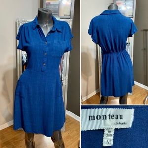 Royal blue linen dress